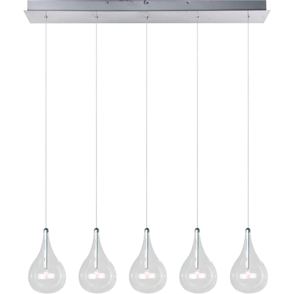 Et2 Larmes 5-Light 5" Wide Polished Chrome Linear Pendant E23115-18 - main
